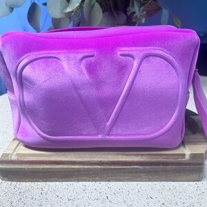 Valentino Barbie Pink Velvet Women's Cosmetic Bag NWOT